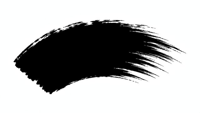 Black brush stroke with a white background
