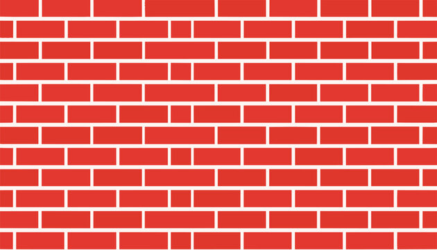 Seamless red brick wall texture vector minimalist flat design pattern with white mortar lines. ıdeal geometric background, backdrop, web banners, backdrop wallpaper, and masonry constructions.