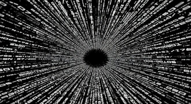Abstract Digital Data Tunnel of Information Flow Speeding Through a Futuristic Network