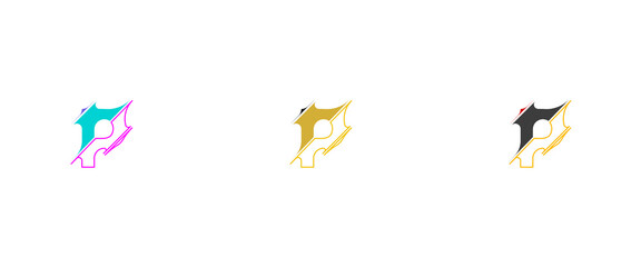 Fototapeta premium Modern Letter P Minimalist Cut Style Business Identity Logo