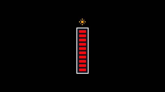 Dynamic Pixel Art Loading Bar Animation with Color Transitions.