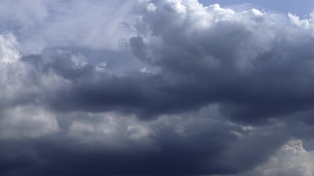 Time-lapse of Ominous cloud formations signaling severe weather and imminent rain