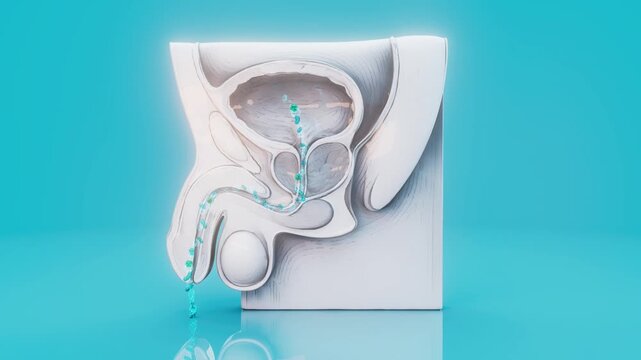 3D Prostate Anatomy with Bacterial Infection Medical Animation of Bacterial Prostatitis