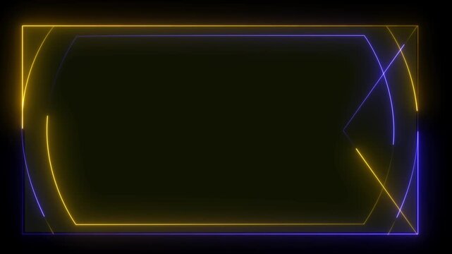 futuristic neon purple and orange gaming stream frame overlay with hood elements