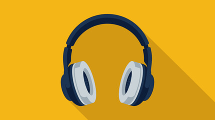 Naklejka premium Create a minimalist flat vector icon of a pair of over-ear headphones.