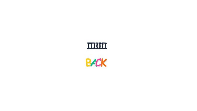 Minimalist Graphic Design Featuring The Word Back In Colorful Typography.
