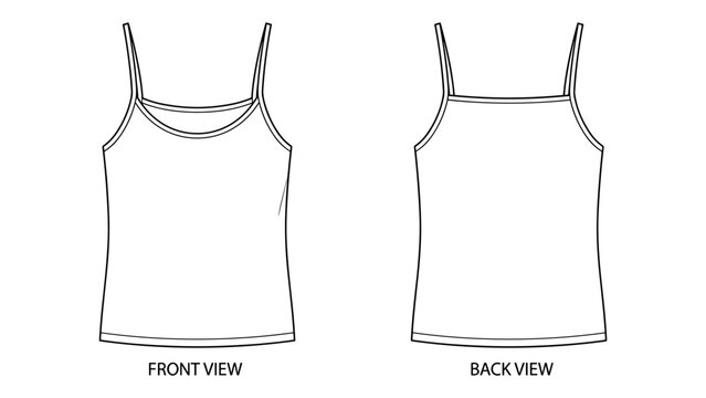 Minimalist sleepwear camisole lounge template vector illustration flat sketch design outline