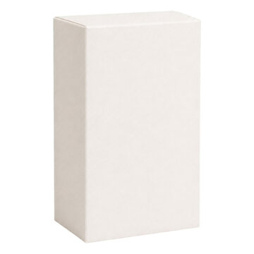 Realistic blank white folding carton box isolated on transparent background