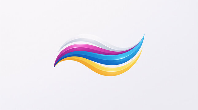 Modern abstract wave logo design for branding. Dynamic fluid gradient shape for corporate identity and marketing.