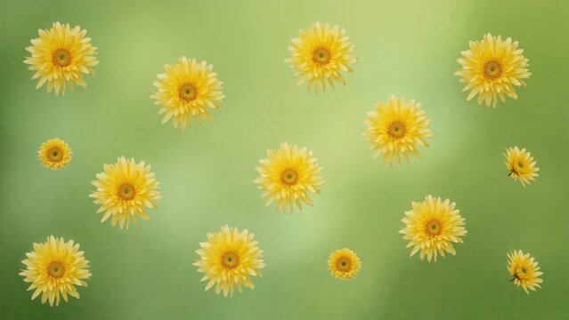 Group of yellow flowers on a green background with the old image name: 2117