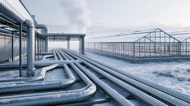 Data center waste heat warming greenhouse