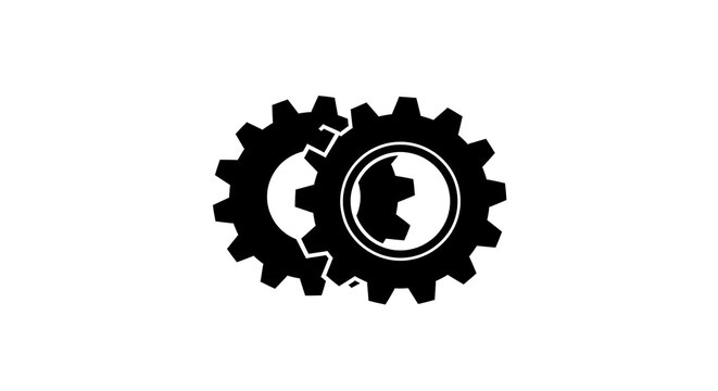 Two black gear wheels connected together