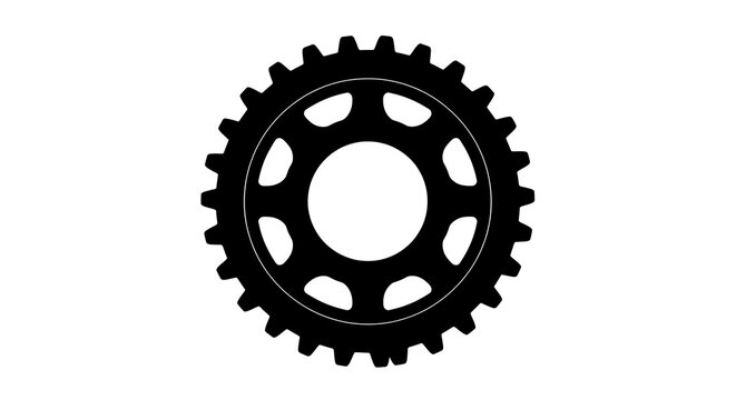 Black gear wheel silhouette icon