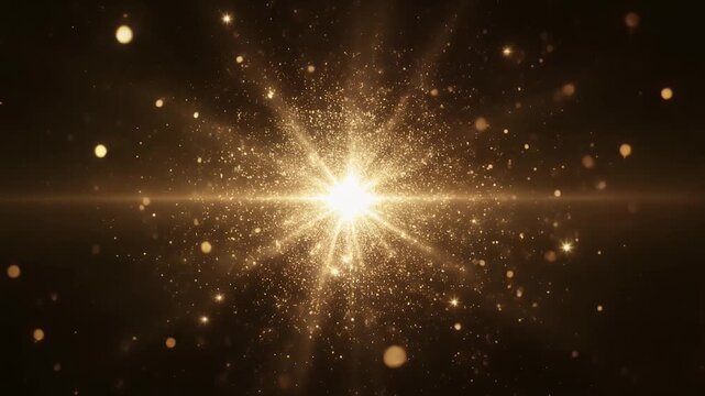 Particle burst loop dust scattering outward with gradient glow shifting colors smoothly