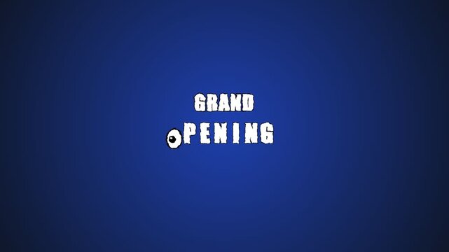 Dynamic Grand Opening Text Animation Featuring Minimalist Typography and Changing Background Colors.