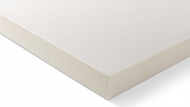 A piece of foam or insulation material with a smooth surface and uniformly textured edge.