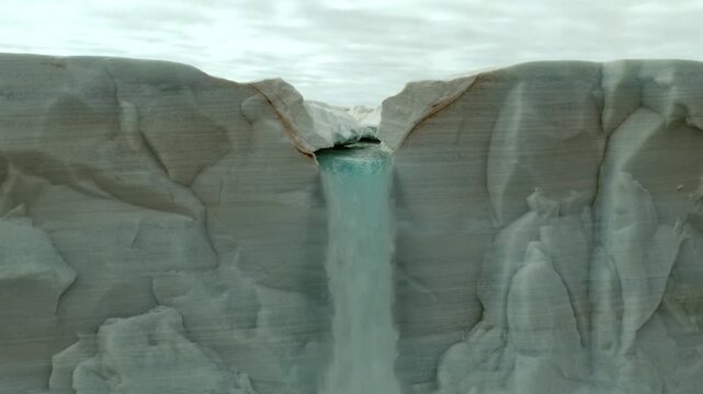 Glacier Ice Melt Dripping from a Massive Arctic Iceberg