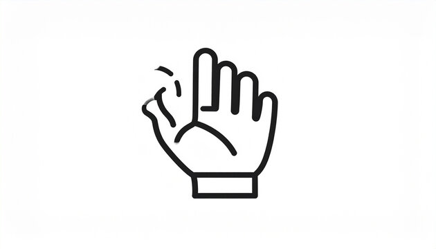 Minimalist outline illustration of a hand snapping fingers for quick success or idea
