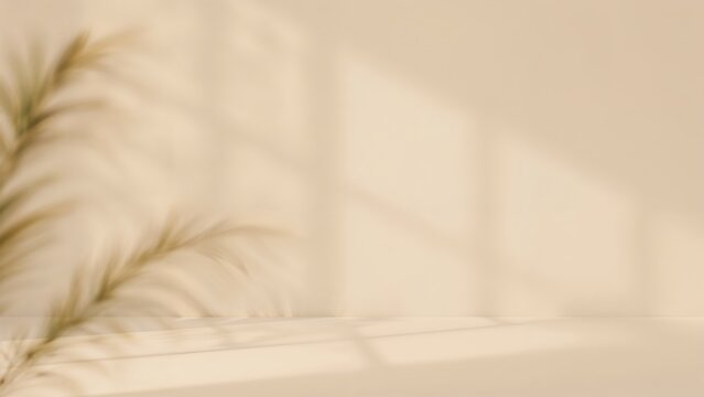Blurred indoor scene with soft lighting and beige tones.