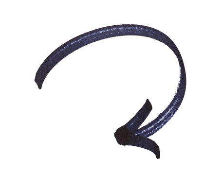 Hand-drawn different black arrow icon. The black arrow marker is isolated on a transparent background.