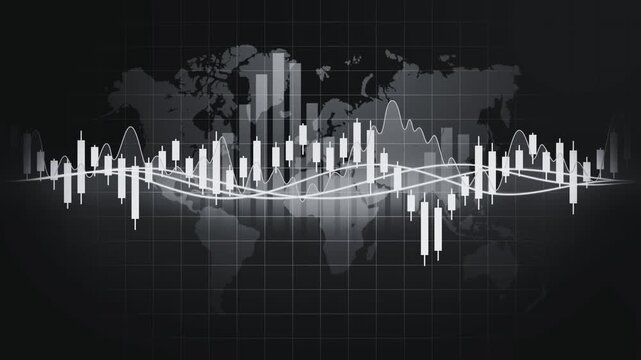 Digital financial market stock chart for commercial business and trading presentations.