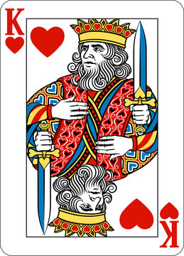 King of Hearts design from a new original deck of playing cards.