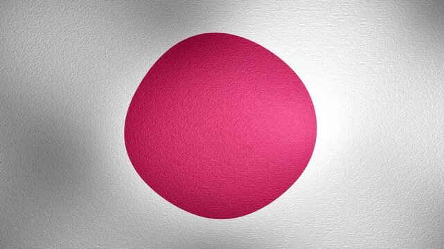 Waving flag of Japan in slow motion
