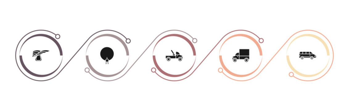 filled transportation icons set - hang glider, electric car, tow truck, lorry. editable vector for web and mobile ui