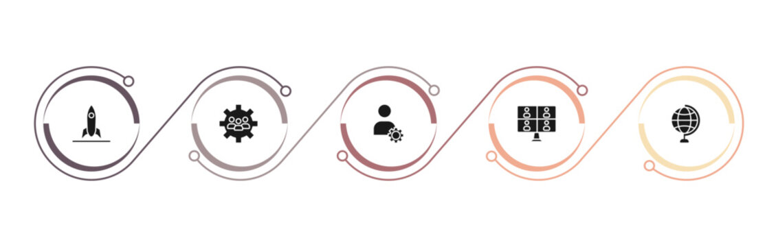filled strategy icons set - startup, teamwork, admin, video conference. editable vector for web and mobile ui