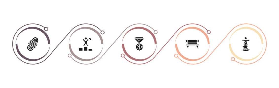 filled sports icons set - climbing with rope, number one athlete, champion, work bench. editable vector for web and mobile ui
