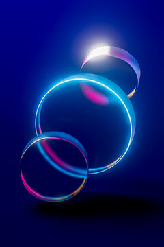 Triple Glass Rings Glow 3D