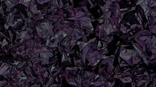 A textured abstract background with dark purple, black, and violet geometric shapes and faceted surfaces.
