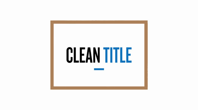 Clean Title Graphic with Brown Frame and Blue Underline