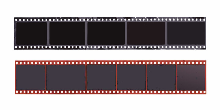 vintage film strip elements in flat vector style retro camera photography image frame