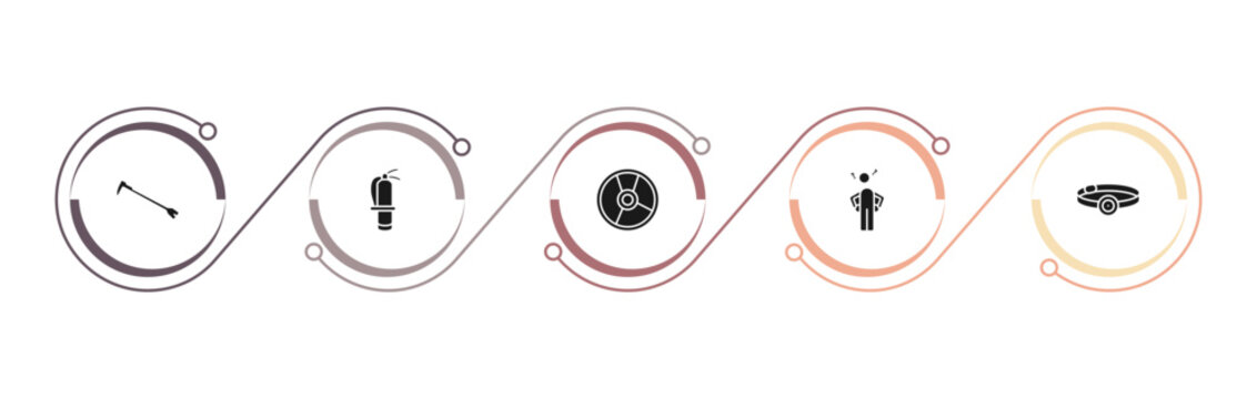 filled general icons set - nail puller, fire estinguisher, cd record, poor. editable vector for web and mobile ui