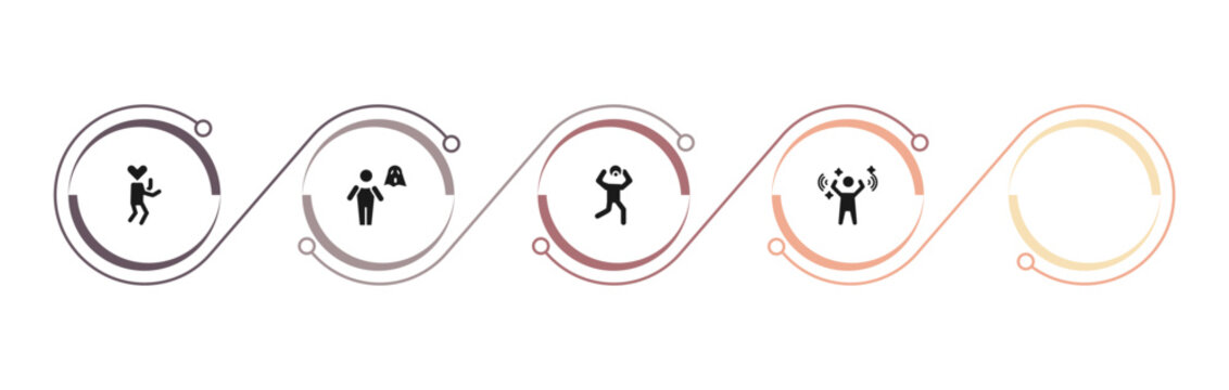 filled feelings icons set - in love human, stupid human, sexy human, surprised editable vector for web and mobile ui