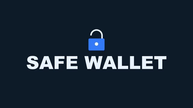 Safe wallet digital security concept with unlocked padlock for cryptocurrency and online finance protection animation 4k