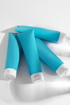 Blue Skincare Product Tubes