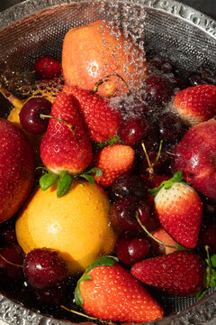 Fresh Fruit Washing in Colander