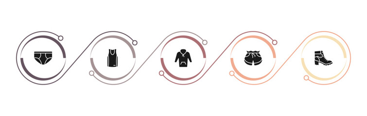 filled clothes icons set - briefs, basketball jersey, fleece, short. editable vector for web and mobile ui © IconArt