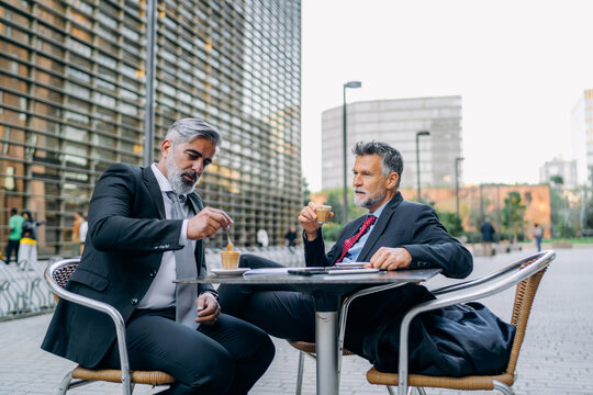 Outdoor business meeting
