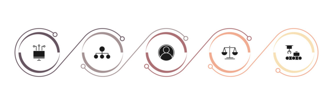 filled business and analytics icons set - connected data, flow chart, accounting, legal. editable vector for web and mobile ui