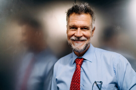 Businessman in the elevator