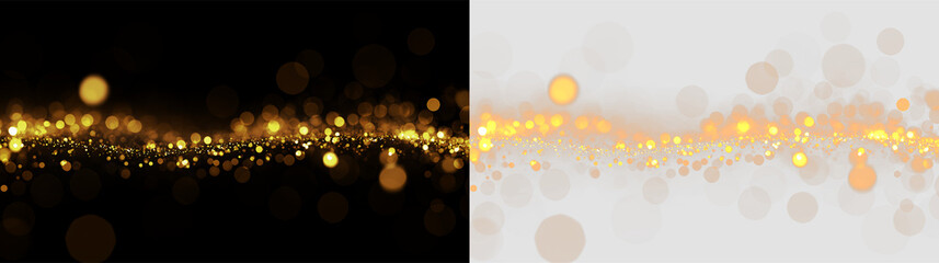 Colorful bokeh effect with orange and white circles on a transparent background © tanandaa