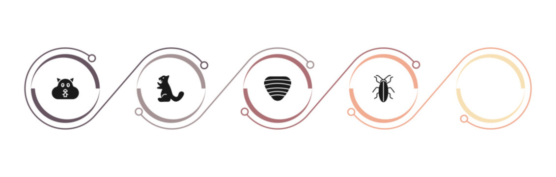 filled animals icons set - nymphicus hollandicus, wombat, sable, clam. editable vector for web and mobile ui