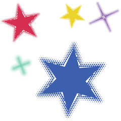Fototapeta premium Colorful Set of Five Stars in Flat Design Style with Dotted and Solid Fill for Web Graphics and App Icons