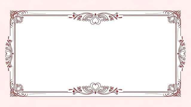 Elegant decorative rectangular frame with floral ornaments