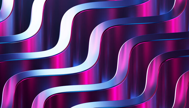 3D Neon Glass Circuit Curve