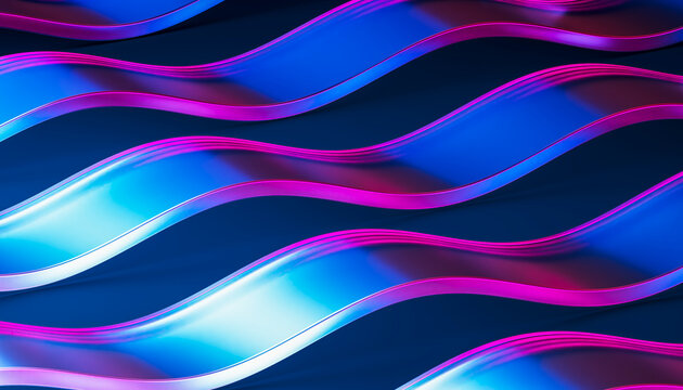 3D Neon Glass Wave Pattern