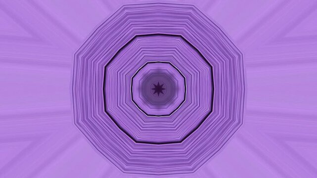 Lavender Purple Octagonal flower Wavy Kaleidoscope Motion Graphic